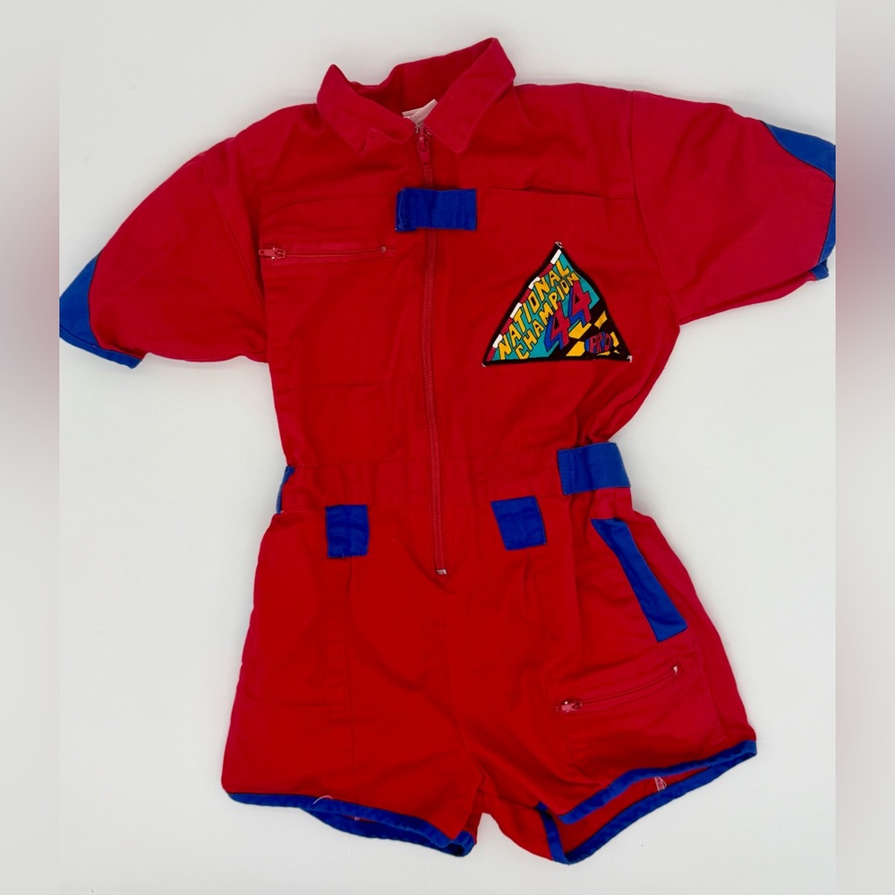 Vintage 90s Racing Romper 🔥 National Champion Patch | Kids 6